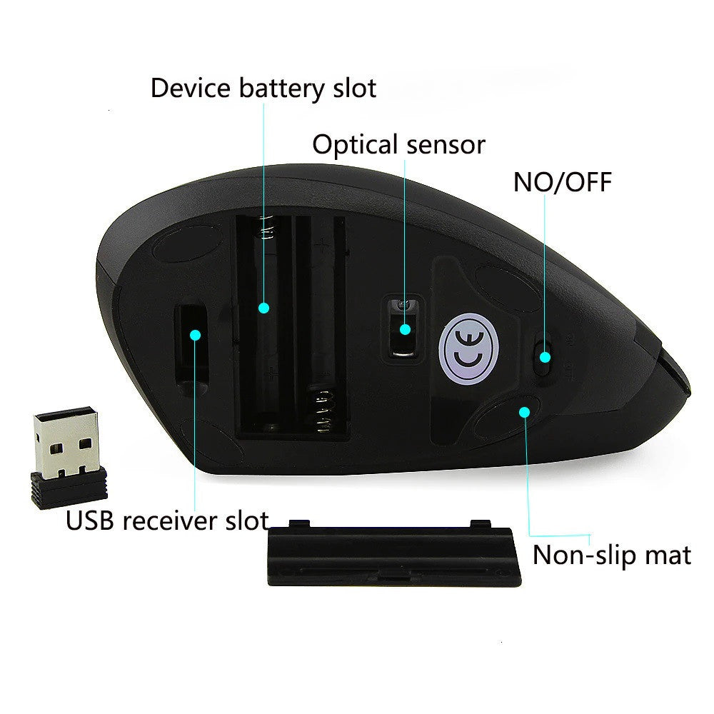 Mouse ergonómico vertical recargable