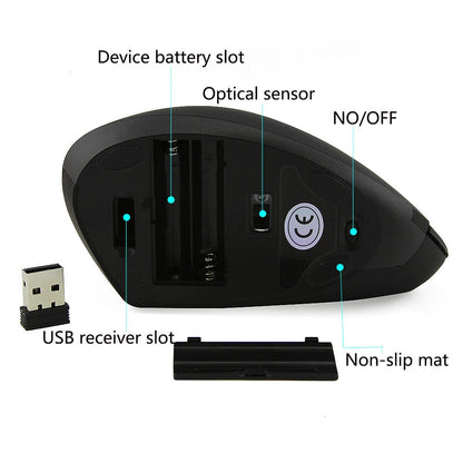 Mouse ergonómico vertical recargable